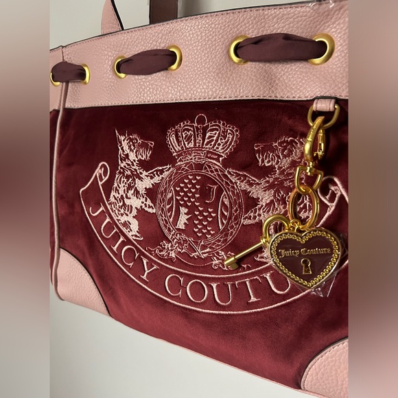Juicy UK Daydreamer Y2K Burgundy & Pink Handbag Sold Out - Picture 3 of 14